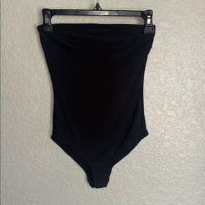 Fashion Nova Black Strapless Bodysuit Top